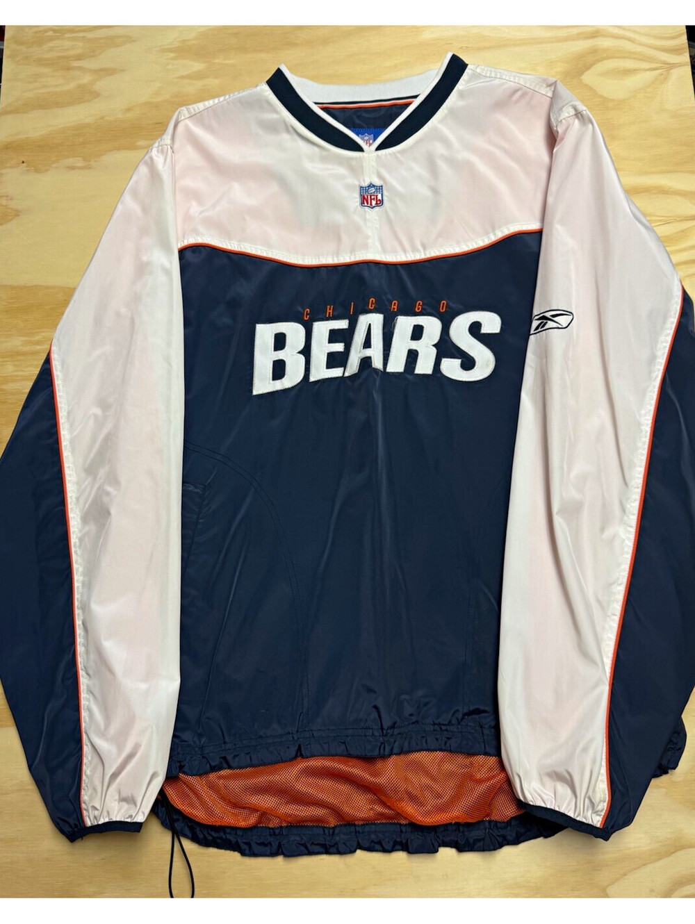 Reebok Chicago Bears Men’s XL NFL Football Pullover Jacket Navy White Orange